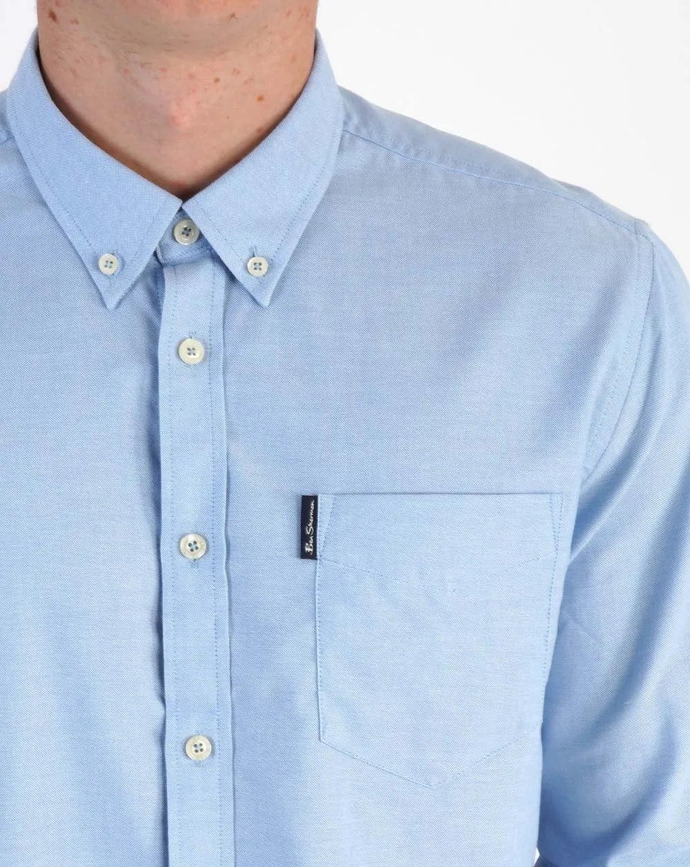 Ben Sherman Long Sleeved Oxford Shirt in Sky