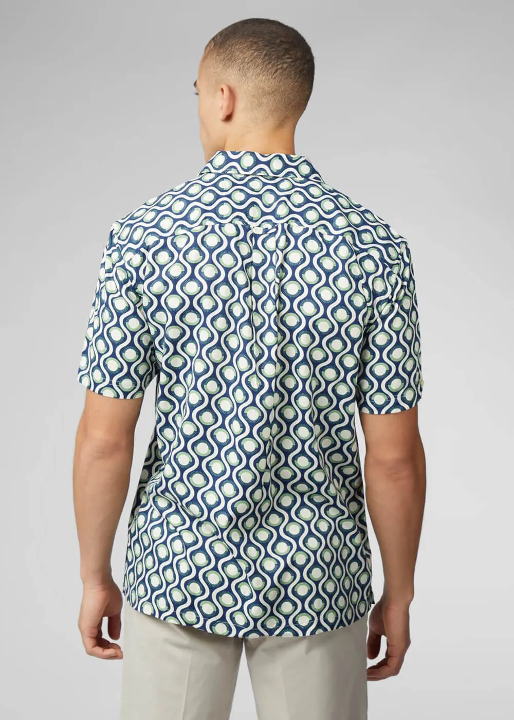 Ben Sherman Retro Geo Shirt Gras Groen