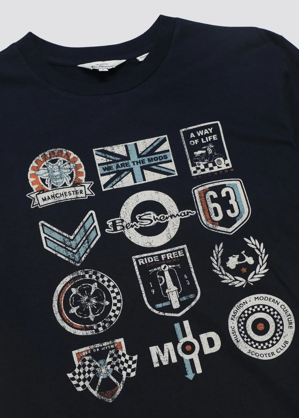 Ben Sherman Scooter Clubs T-Shirt Dark Navy