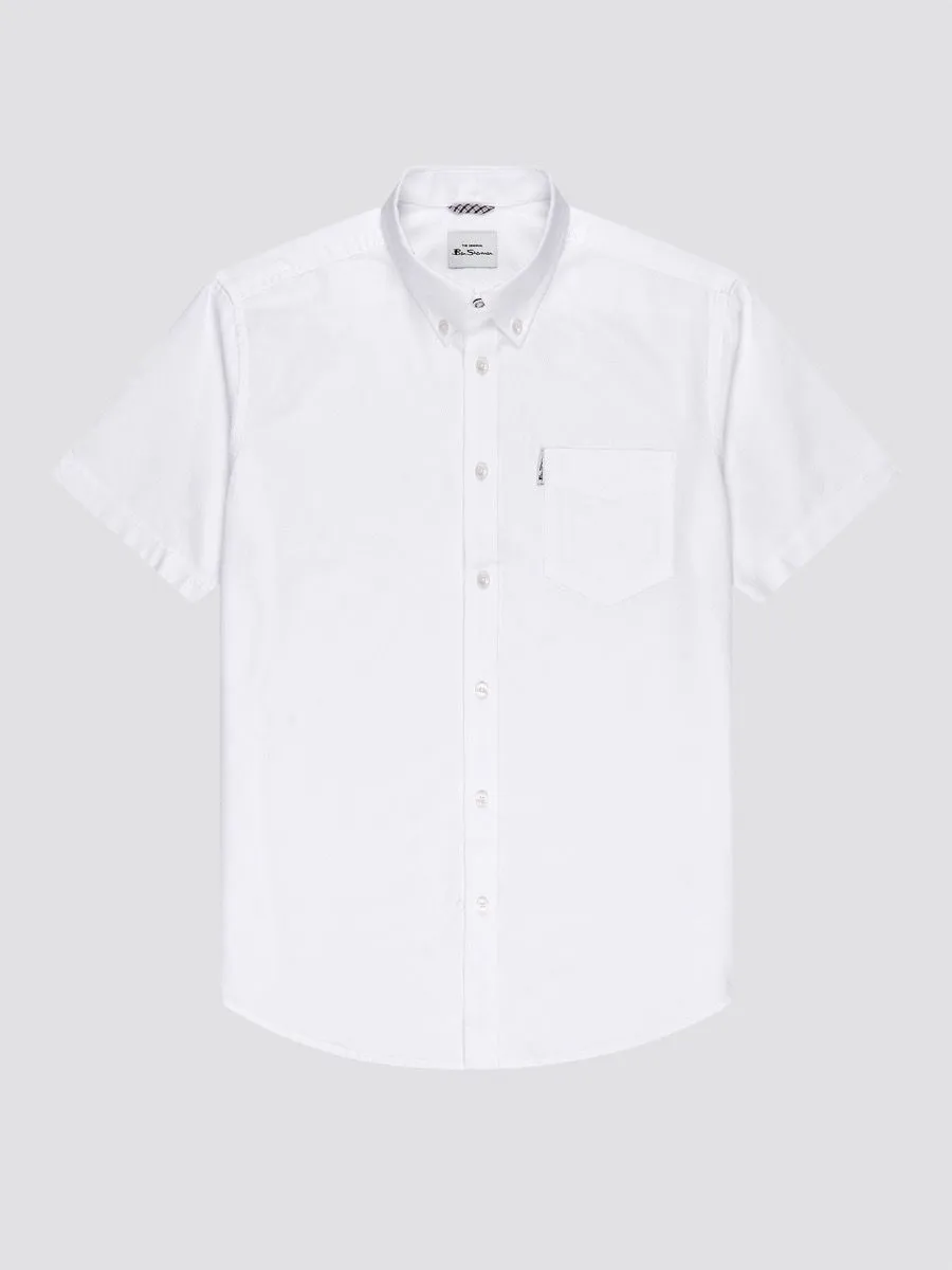 Ben Sherman Short Sleeve Button Down Oxford Shirt White