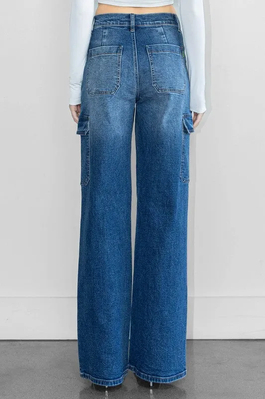 Big Pockets Wide Leg Cargo Jeans