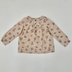 Bonpoint Taupe Rose Print Blouse: 4 Years