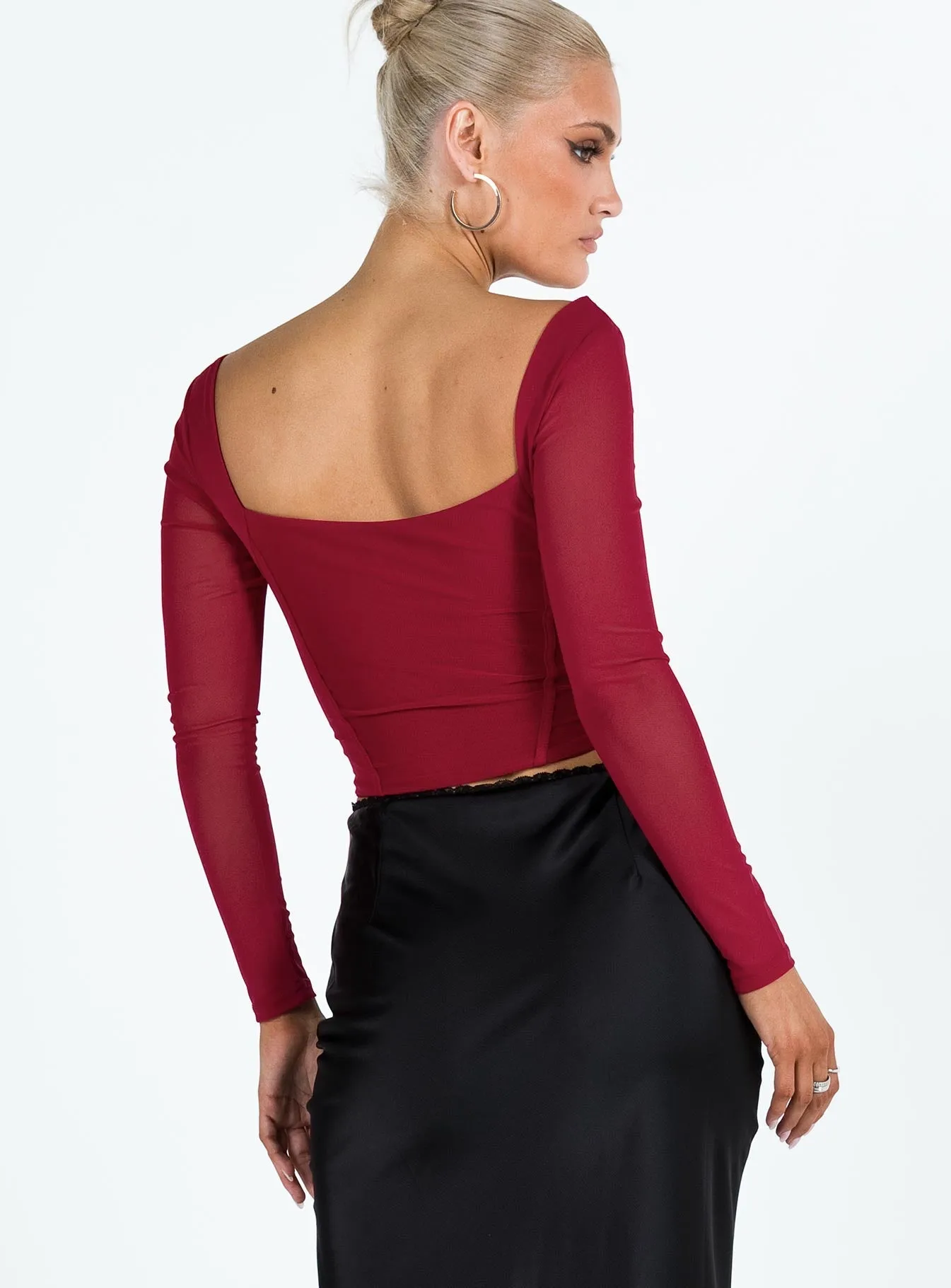 Bruna Long Sleeve Top Red