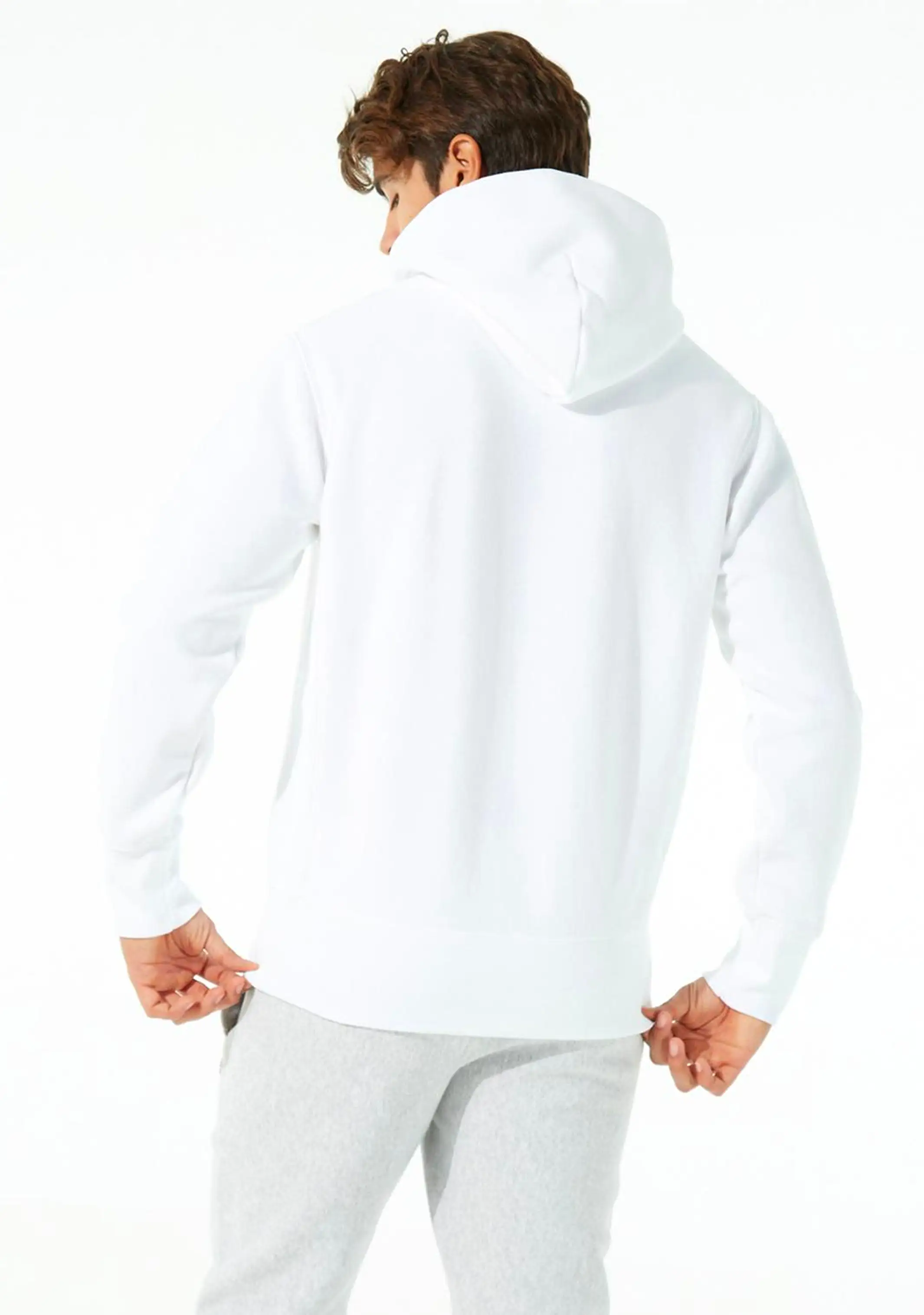 Champion Reverse Weave Embroidered Mens Script Logo Hoodie White <br> AXJWN WIT