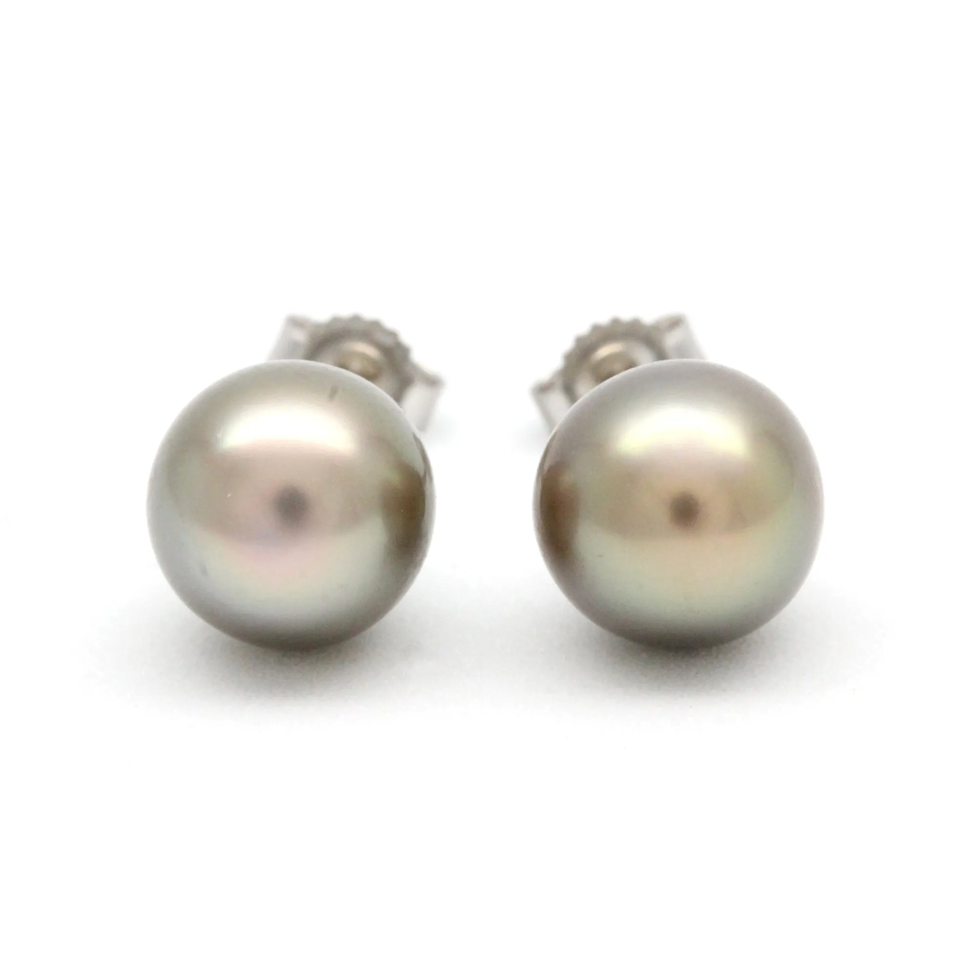 Dark Cortez Pearls on 14K White Gold Earrings