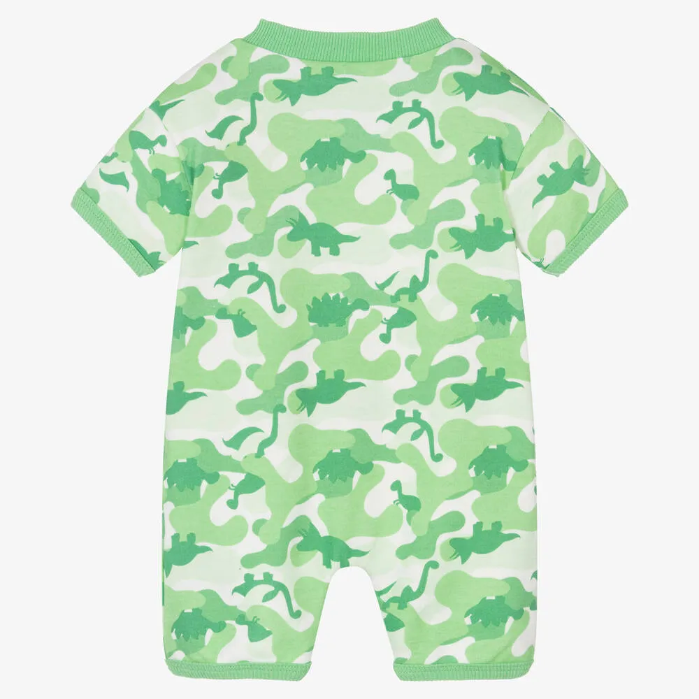 Green Cotton Dinosaur Baby Shortie