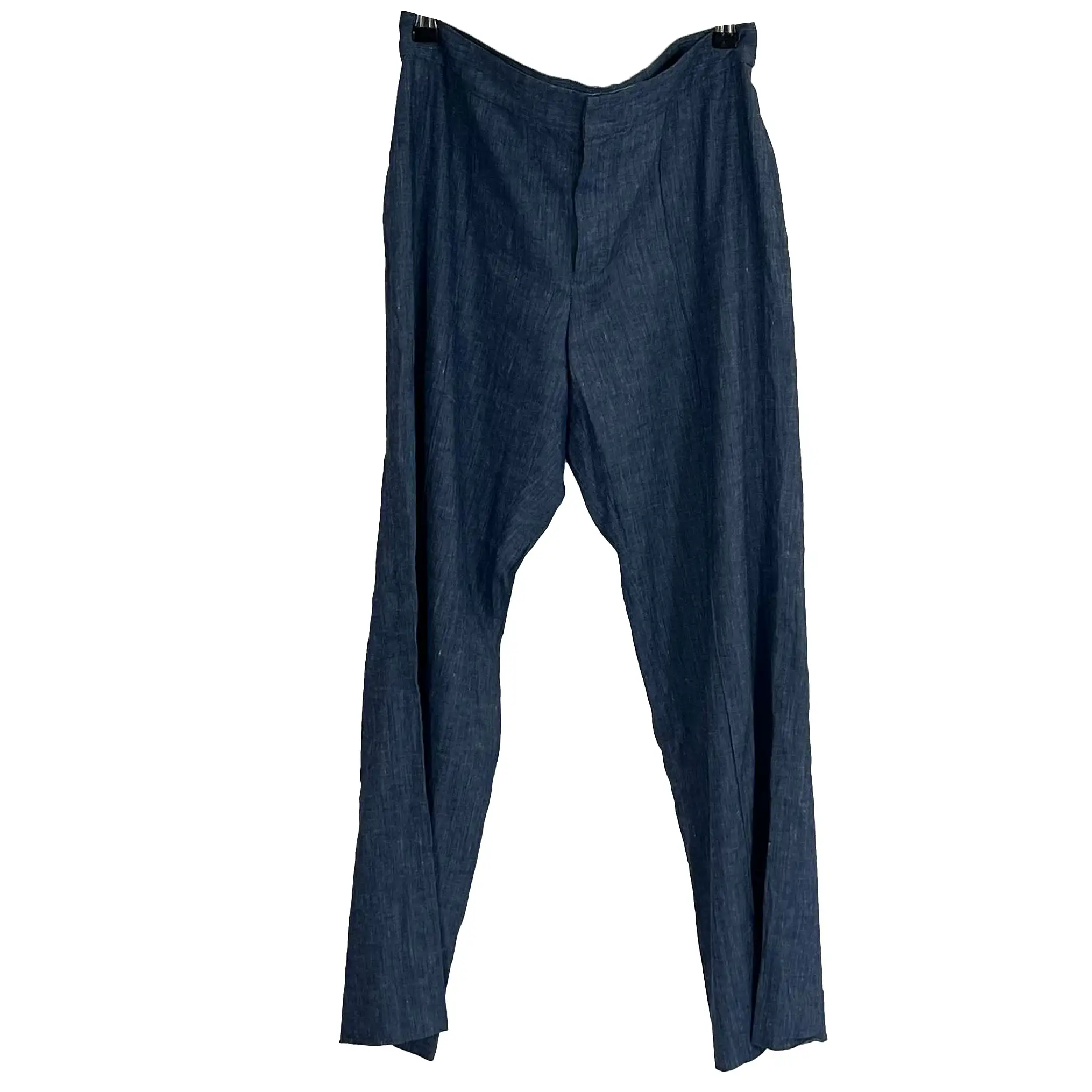 Isabel Marant Etoile Blue Linen Mis Straight Leg Trousers M