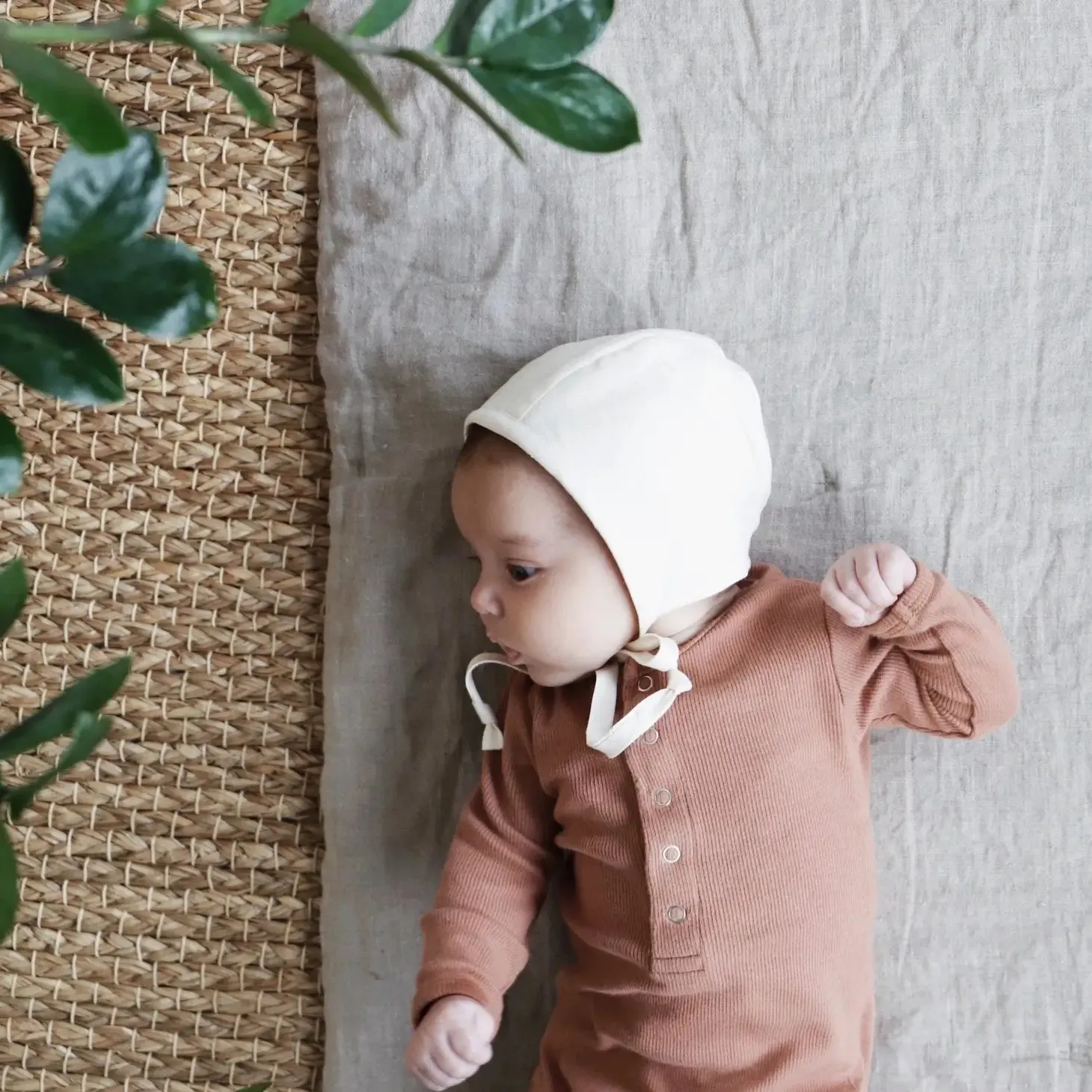 Ivory Linen Bonnet Cotton-Lined | BRIAR BABY