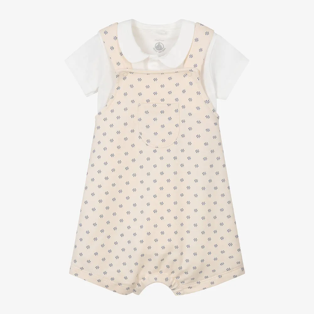 Ivory Organic Cotton Baby Dungaree Set