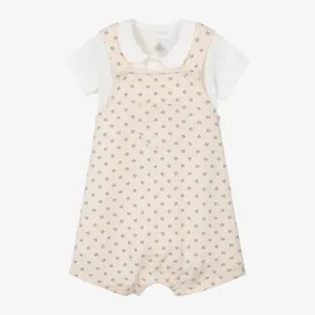 Ivory Organic Cotton Baby Dungaree Set