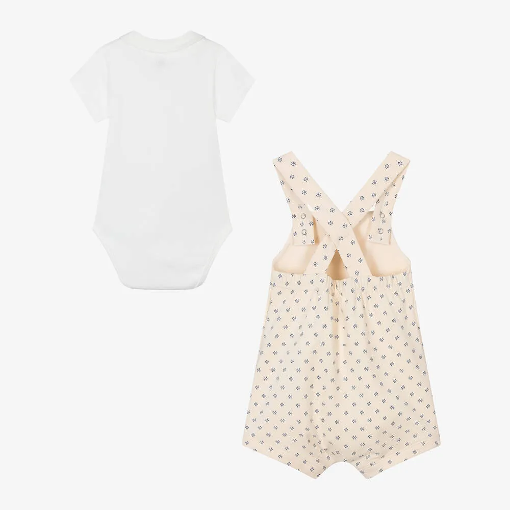 Ivory Organic Cotton Baby Dungaree Set