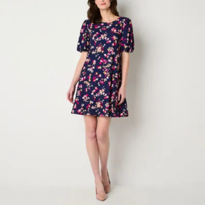 Jessica Howard Short Sleeve Floral Shift Dress