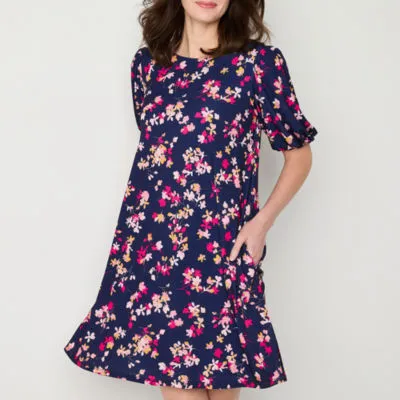 Jessica Howard Short Sleeve Floral Shift Dress