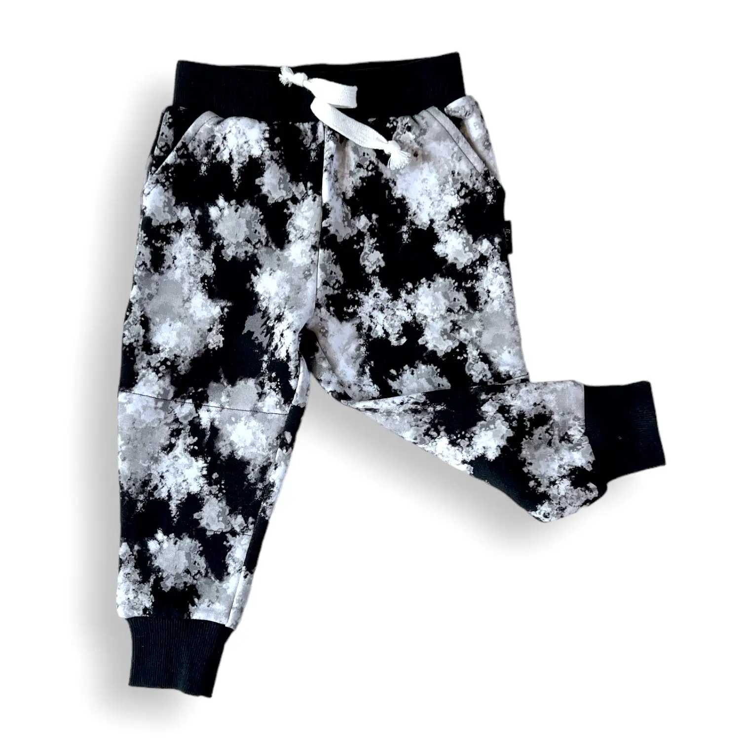 JOGGERS- Black Tie Dye Bamboo French Terry