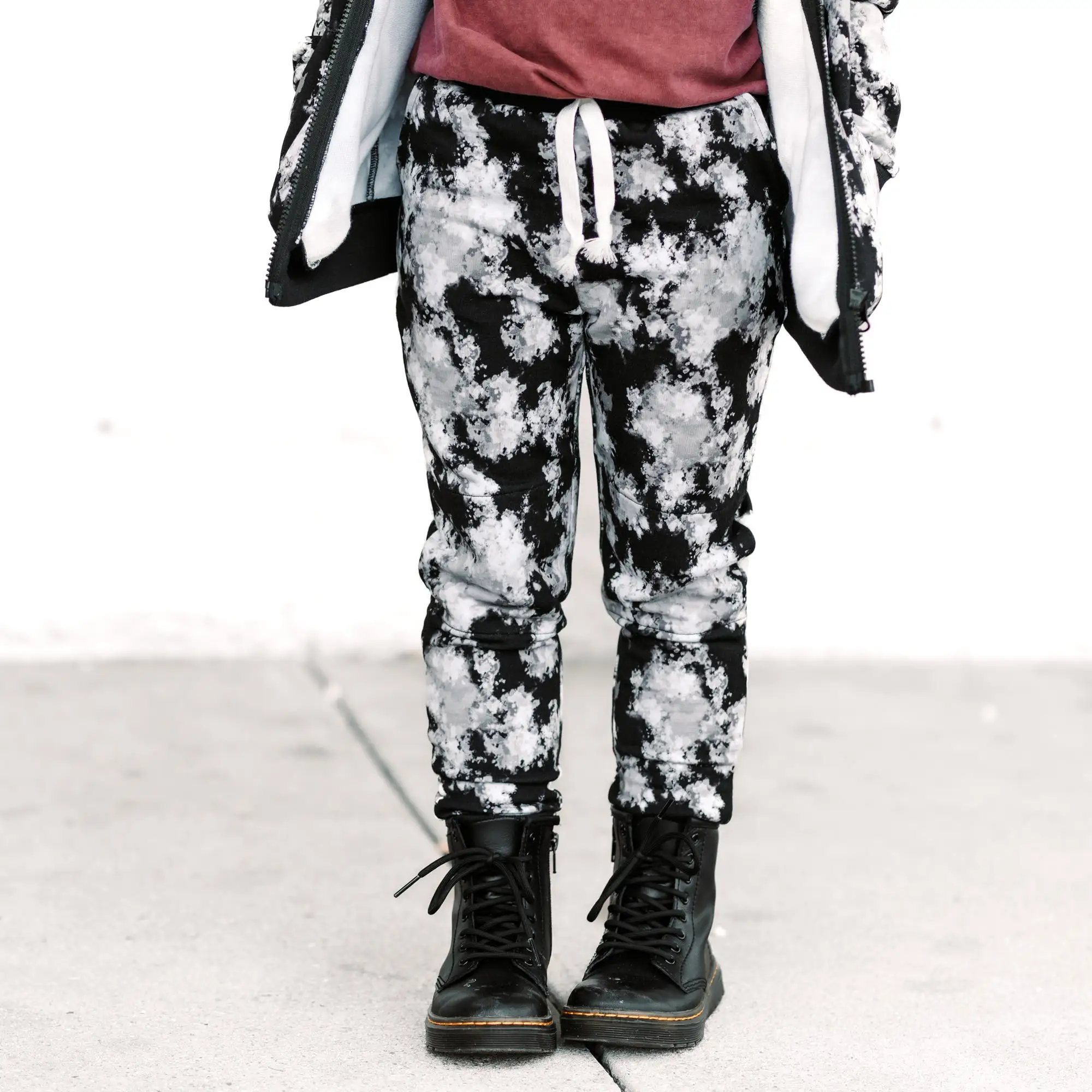 JOGGERS- Black Tie Dye Bamboo French Terry