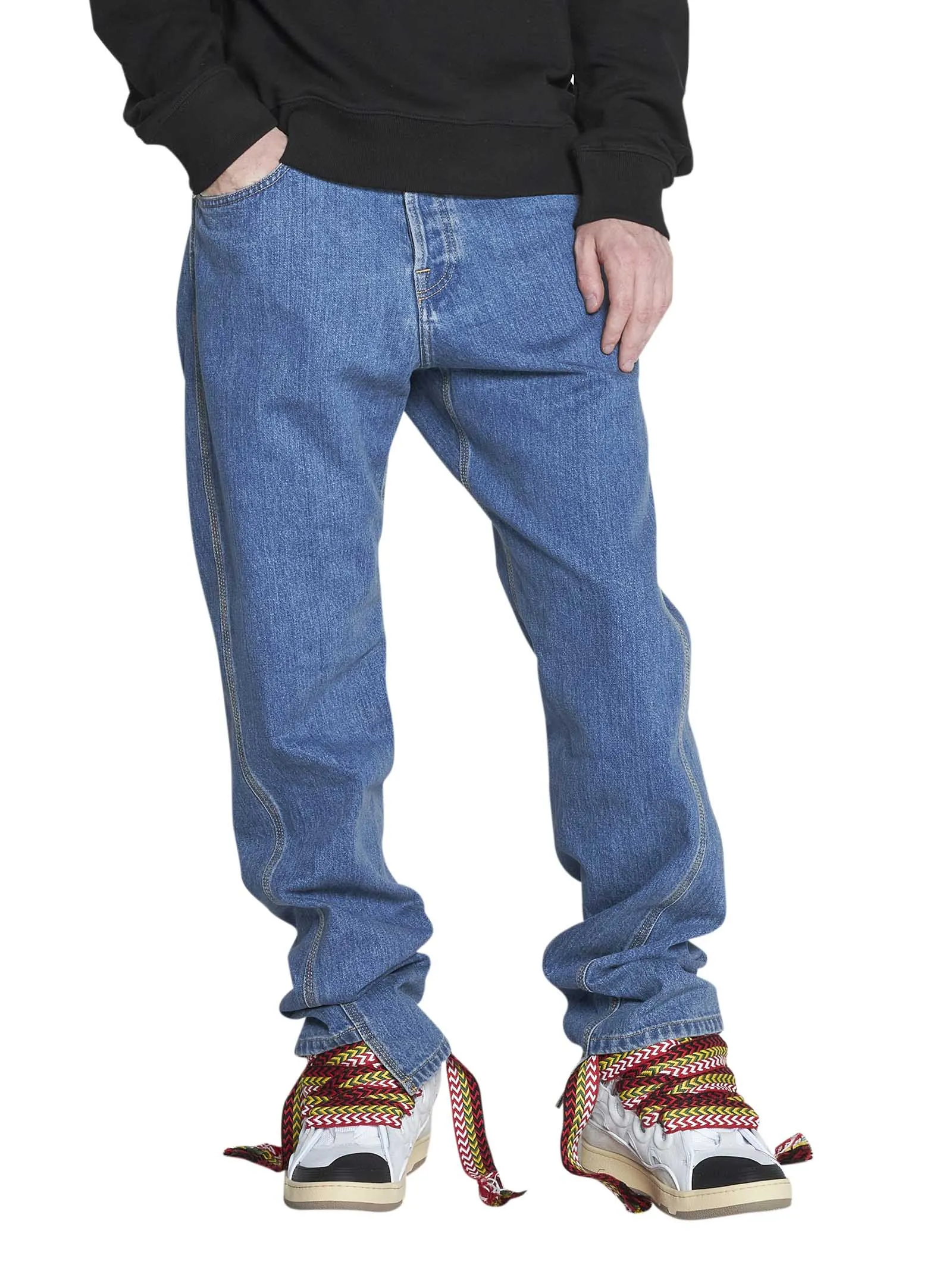 Lanvin Logo-Patch Tapered Jeans