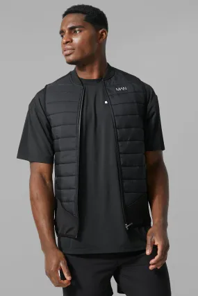 Man Active Quilted Zip Through Body Warmer | boohooMAN UK