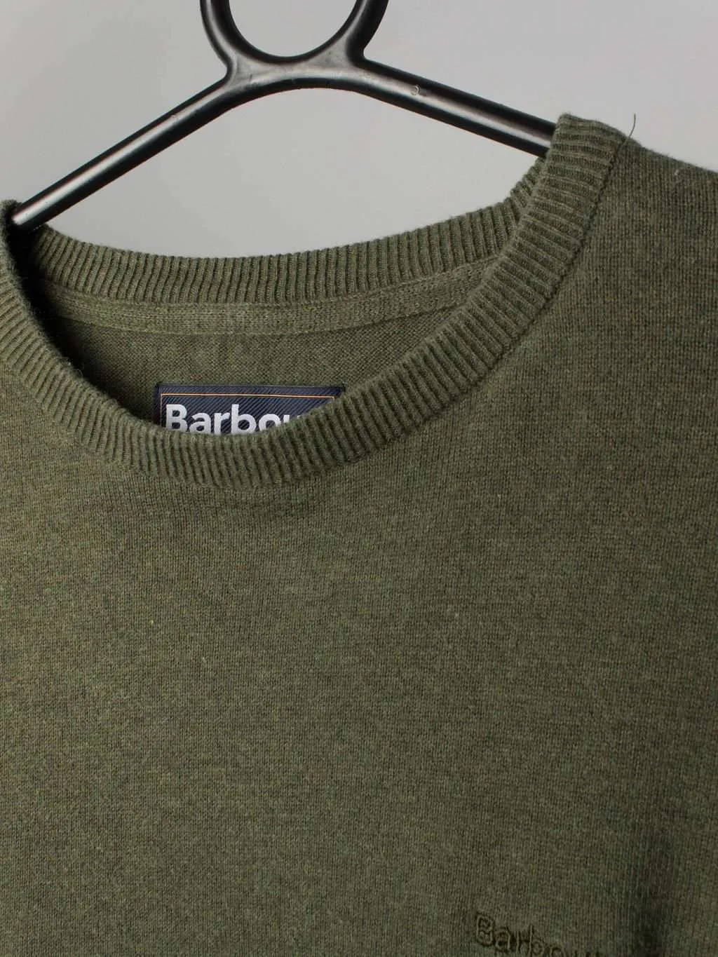 Mens Barbour knitted sweatshirt cotton dark green – Medium / Large