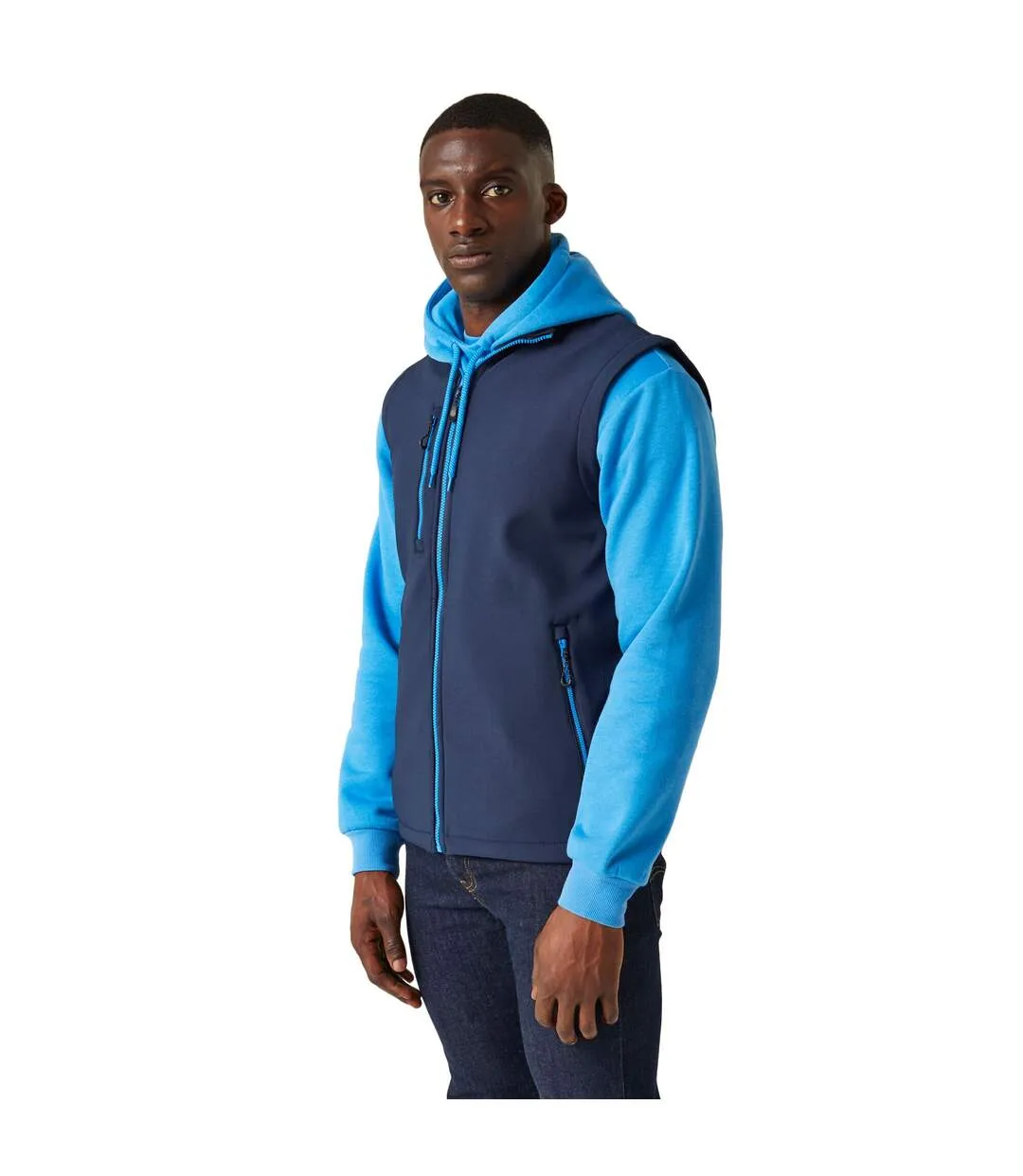 Mens navigate softshell 2 layer body warmer navy/french blue Regatta