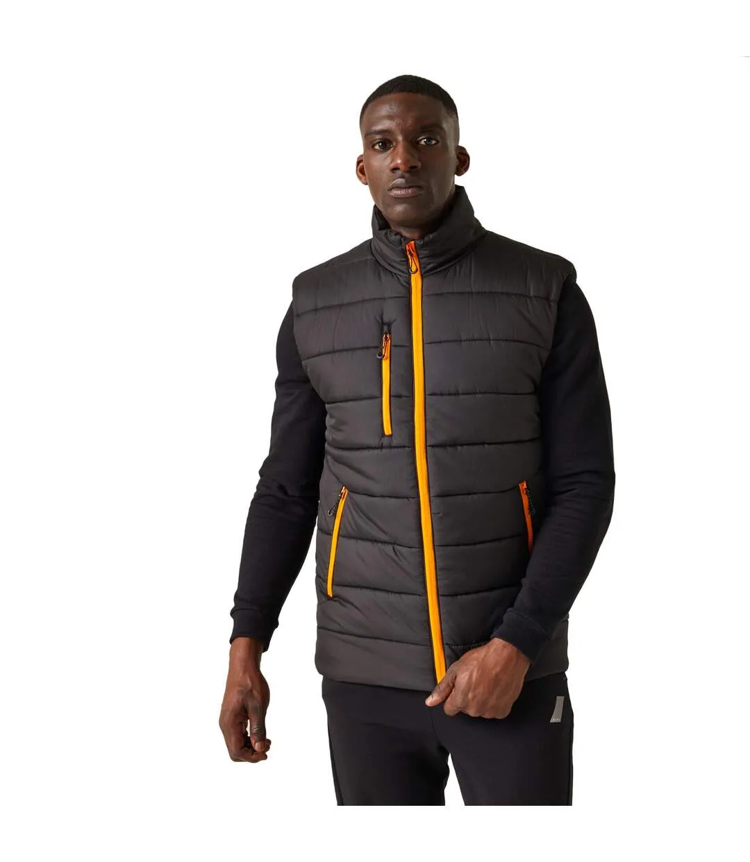 Mens navigate thermal body warmer black/orange pop Regatta