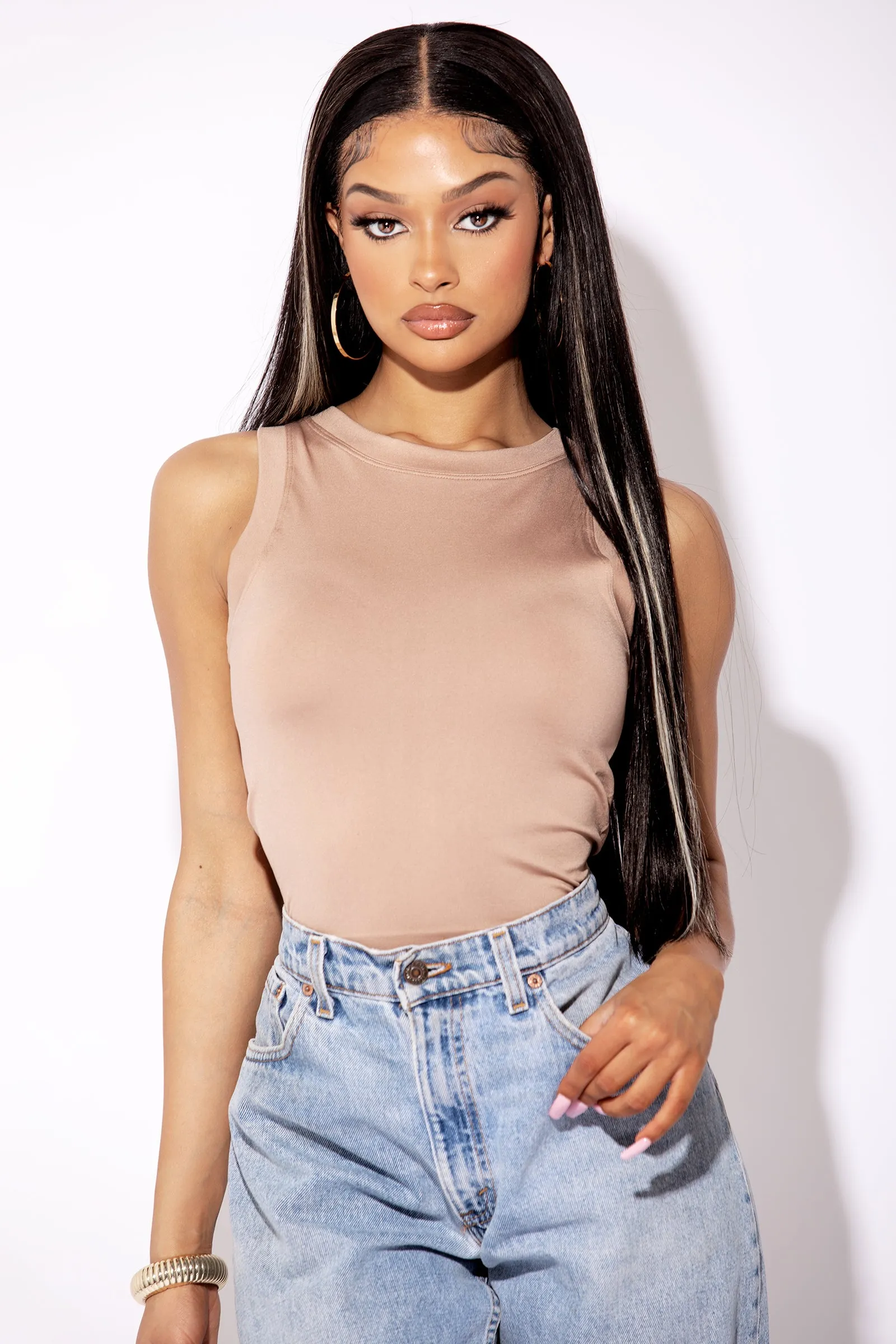 Mocha Jersey Racer Back Crop Top