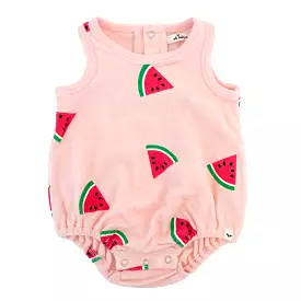 oh baby! Cotton Terry Bubble - Watermelon Print - Pale Pink