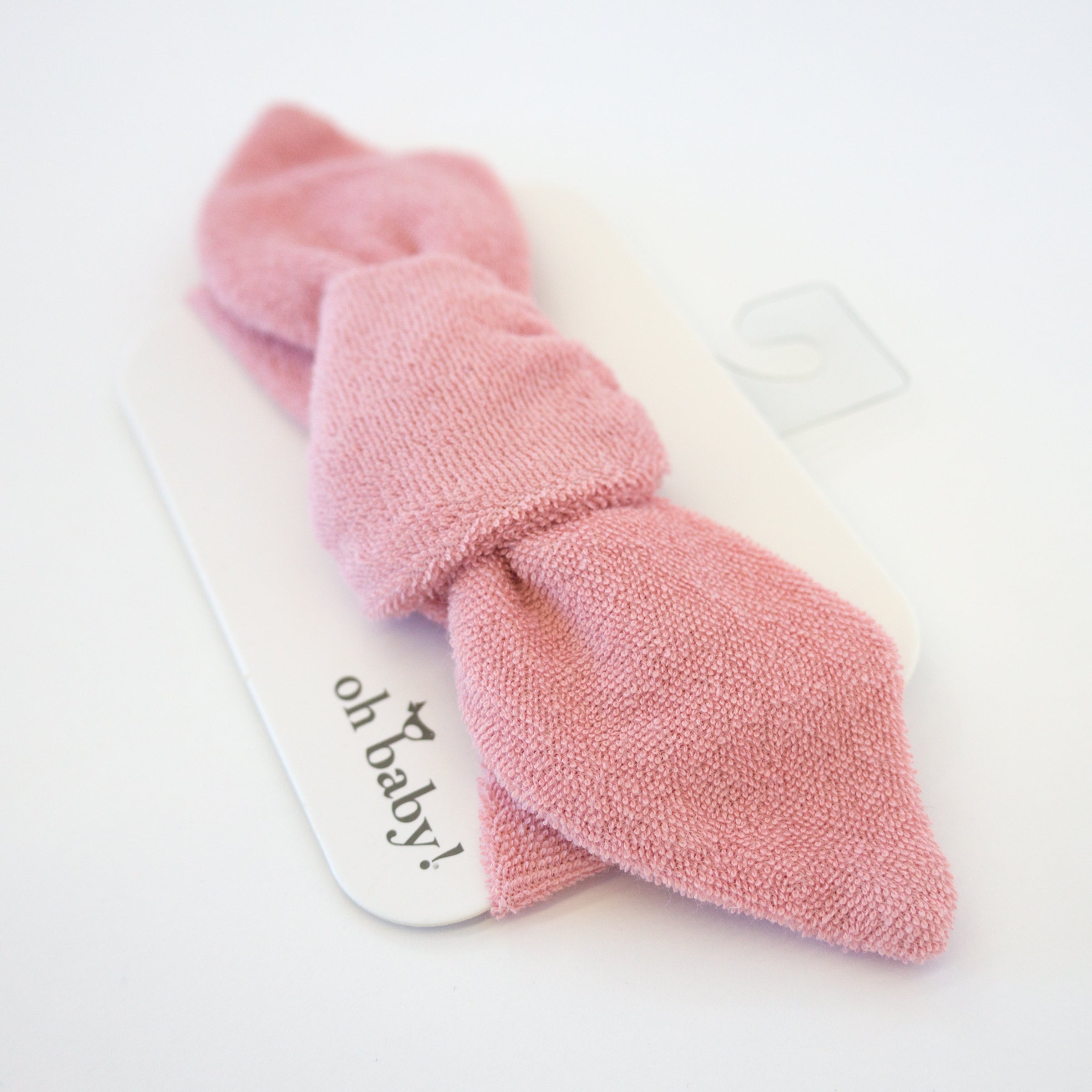 oh baby! Cotton Terry Tie Turban - Blush