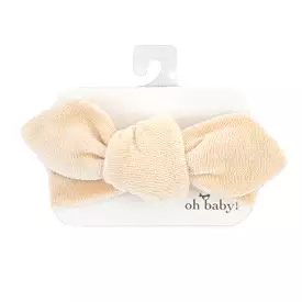 oh baby! Cotton Terry Tie Turban - Natural