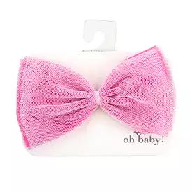 oh baby! Ombre Bow on Nylon Headband - Cotton Candy