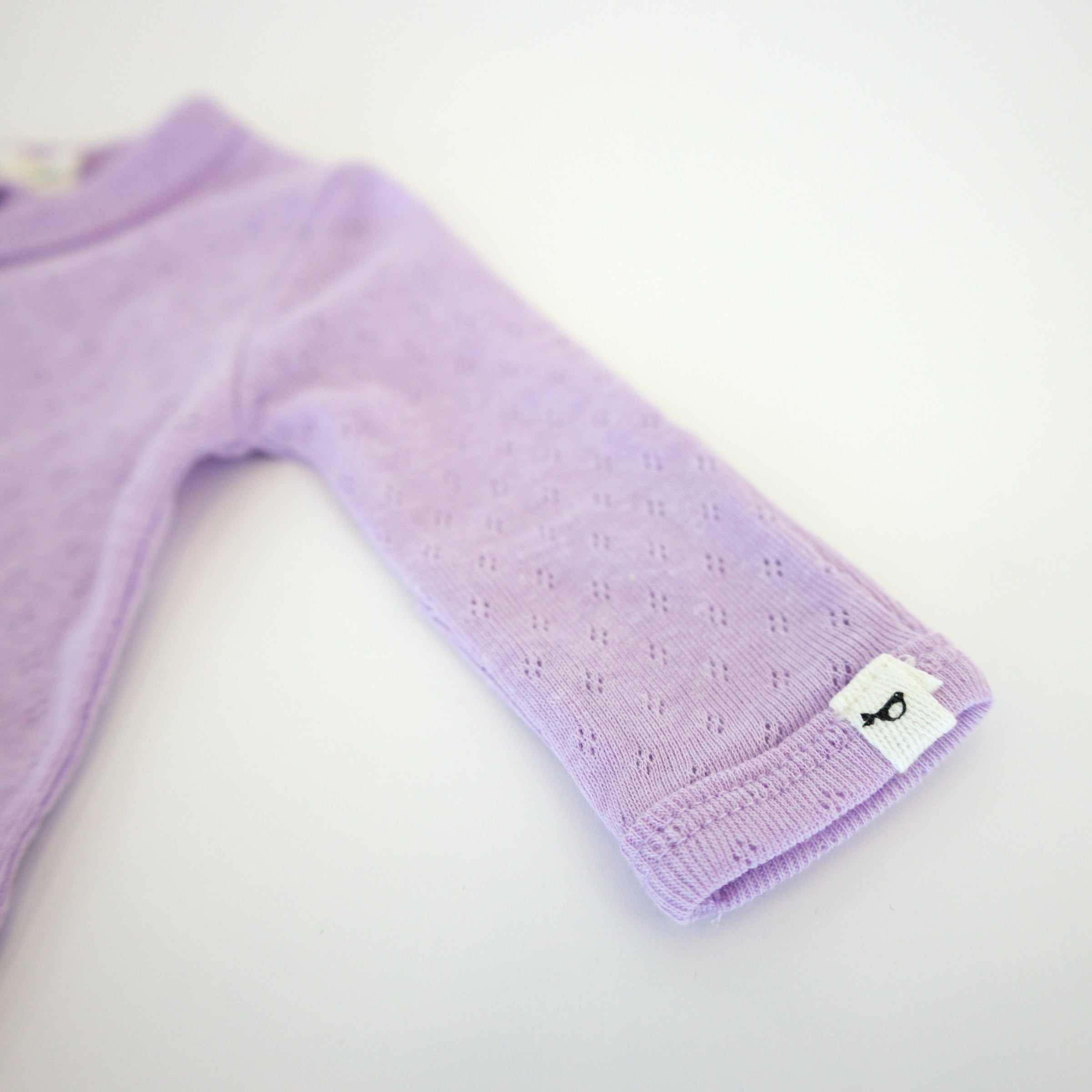 oh baby! Pointelle Zipper Footie - Lilac Heather