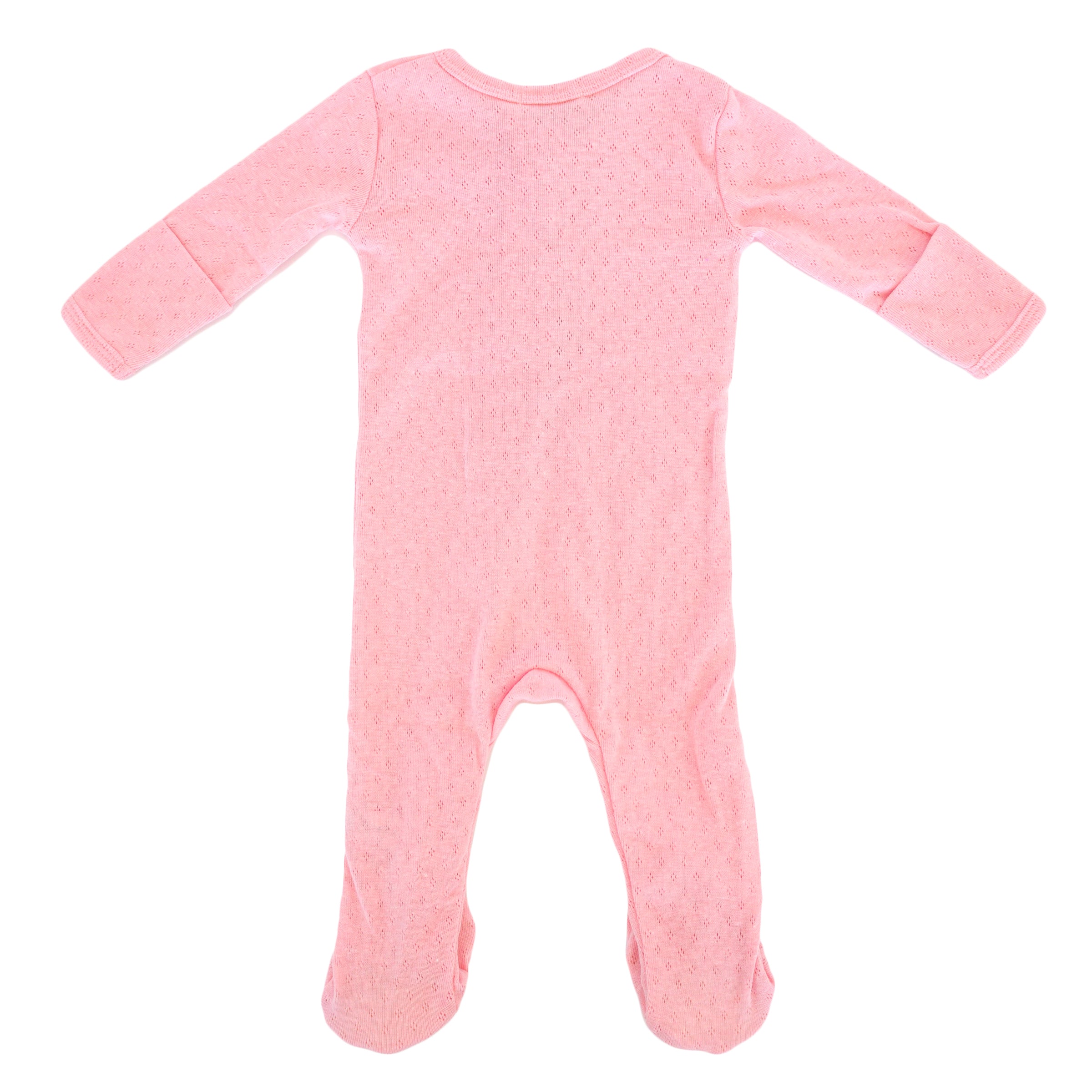 oh baby! Pointelle Zipper Footie - Pink Heather