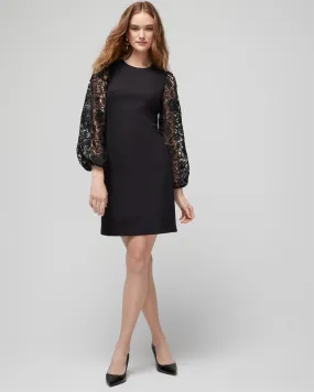 Petite Lace Sleeve Shift Dress