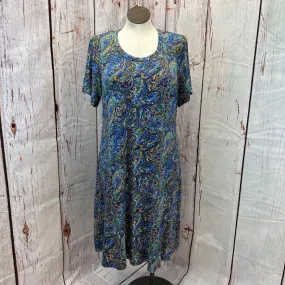 PREMISE BLUE GREEN PURPLE PAISLEY DRESS SZ 1X TCC