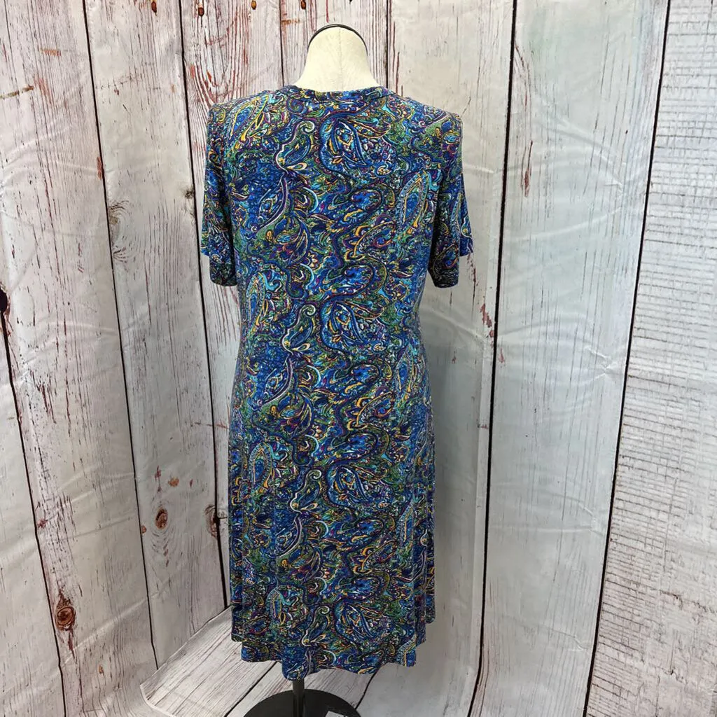 PREMISE BLUE GREEN PURPLE PAISLEY DRESS SZ 1X TCC