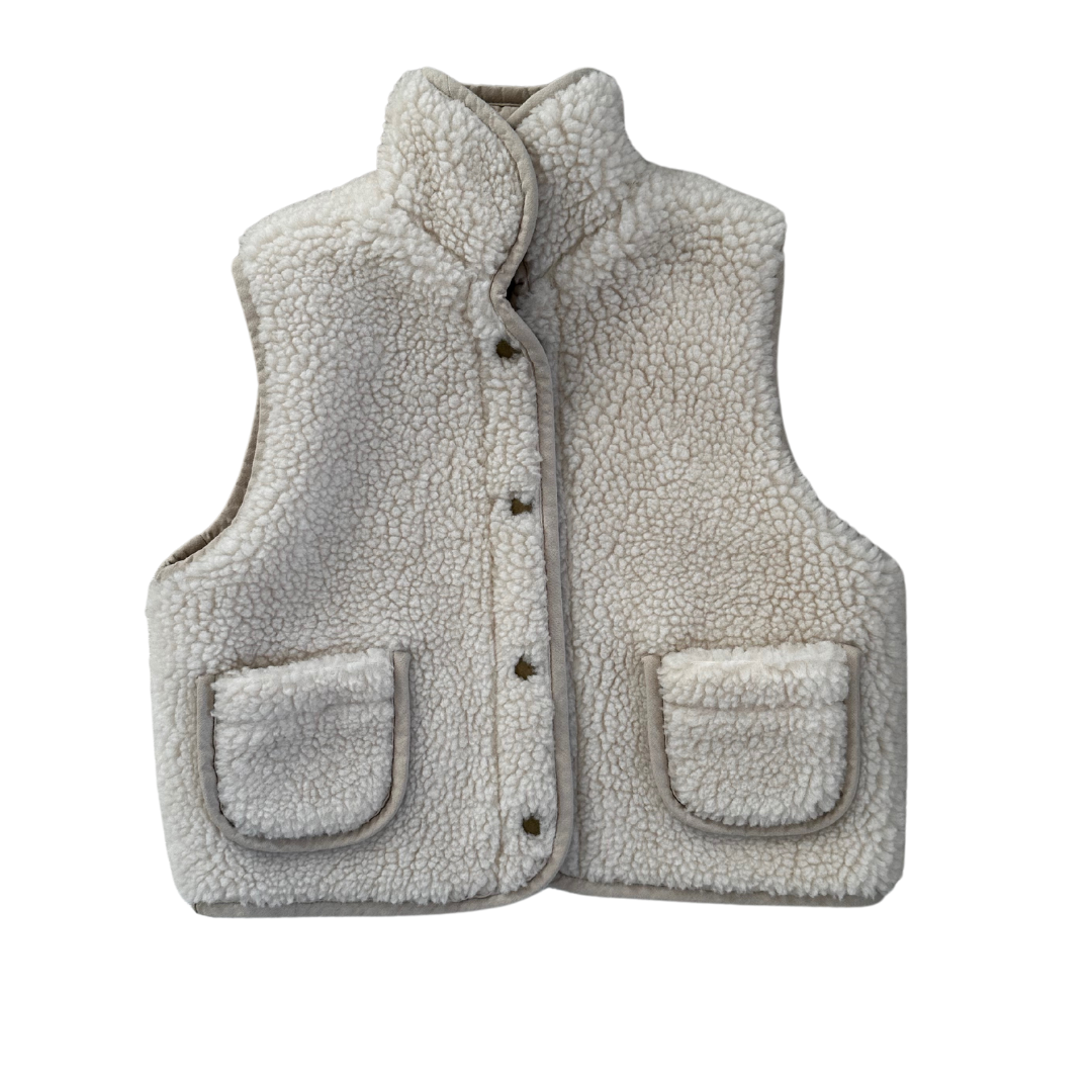 Reversible Teddy Body Warmer - Stone