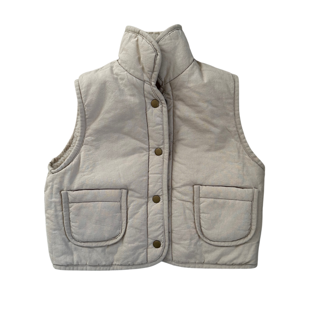 Reversible Teddy Body Warmer - Stone