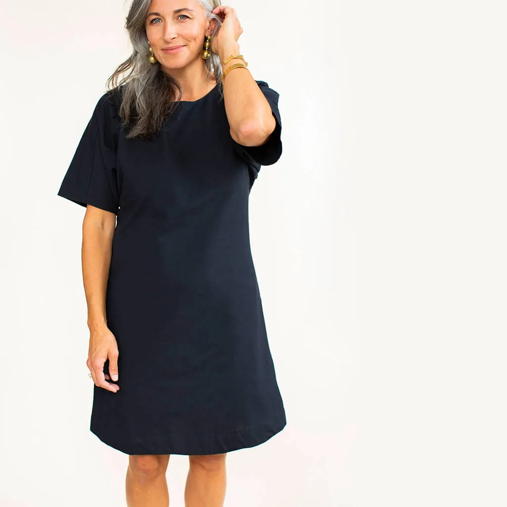 SALE - The Butterfly Sleeve Black Shift Dress