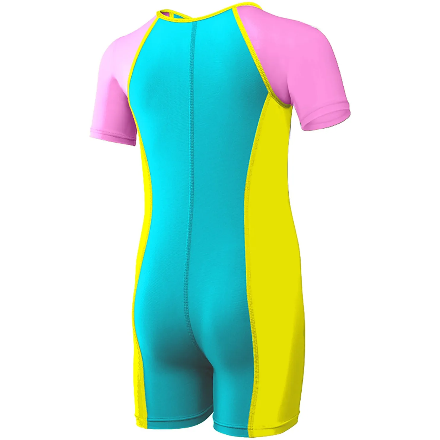 TYR Girls Solid Thermal Suit- Blue/Pink/Yellow