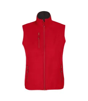 Womens/ladies falcon softshell recycled body warmer pepper red SOLS