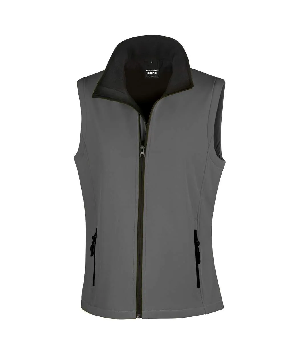 Womens/ladies softshell body warmer charcoal grey/black Result