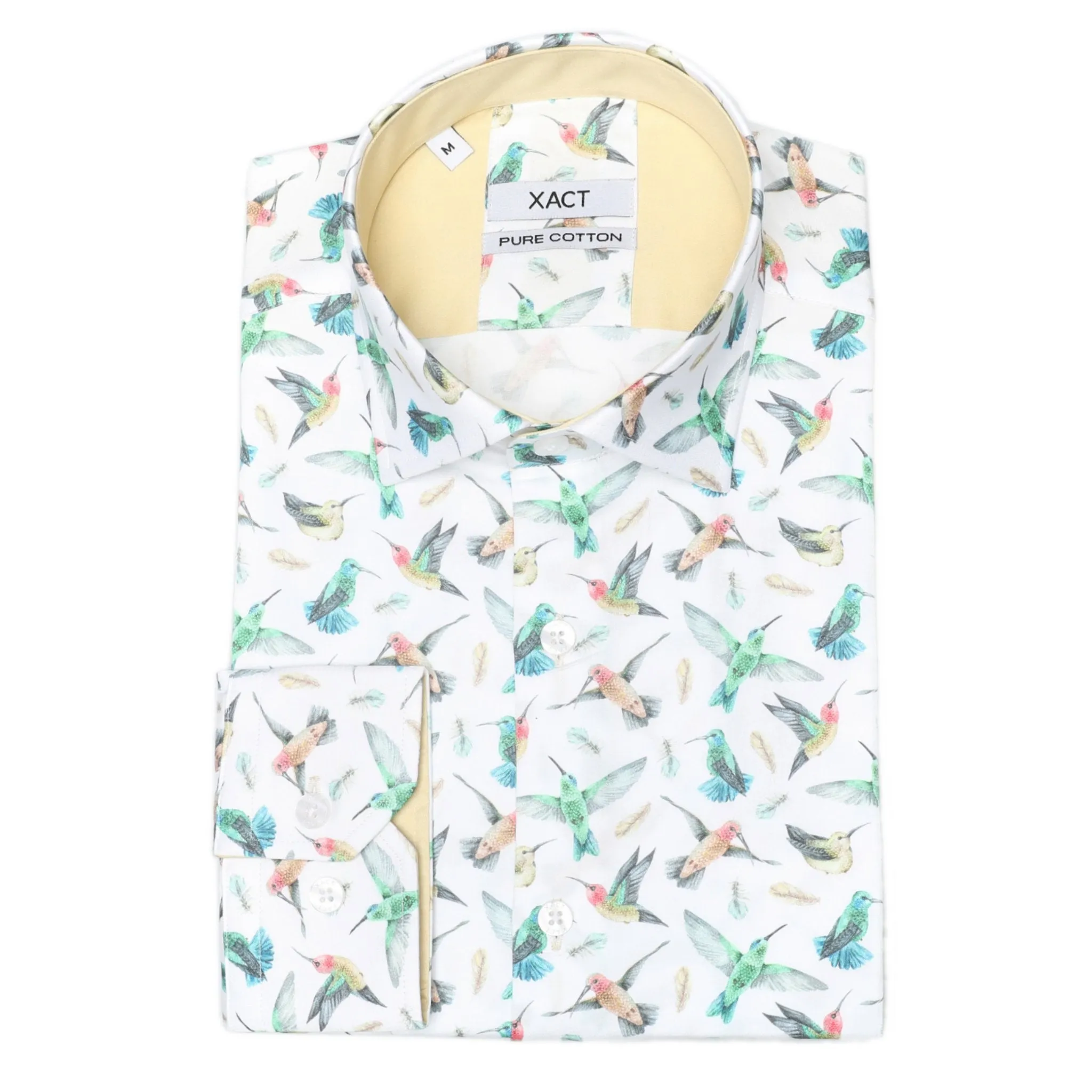 Xact Men's Hummingbird Print Long Sleeved Shirt, Regular Fit