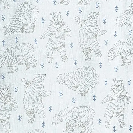 Zipper Footie - Dancing Bears on Baby Blue  100% Pima Cotton